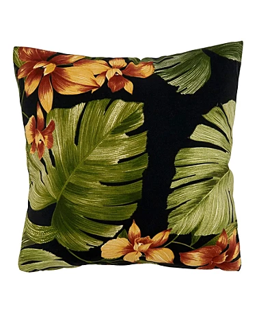 Tropical Leaf Design Outdoor Throw Pillow