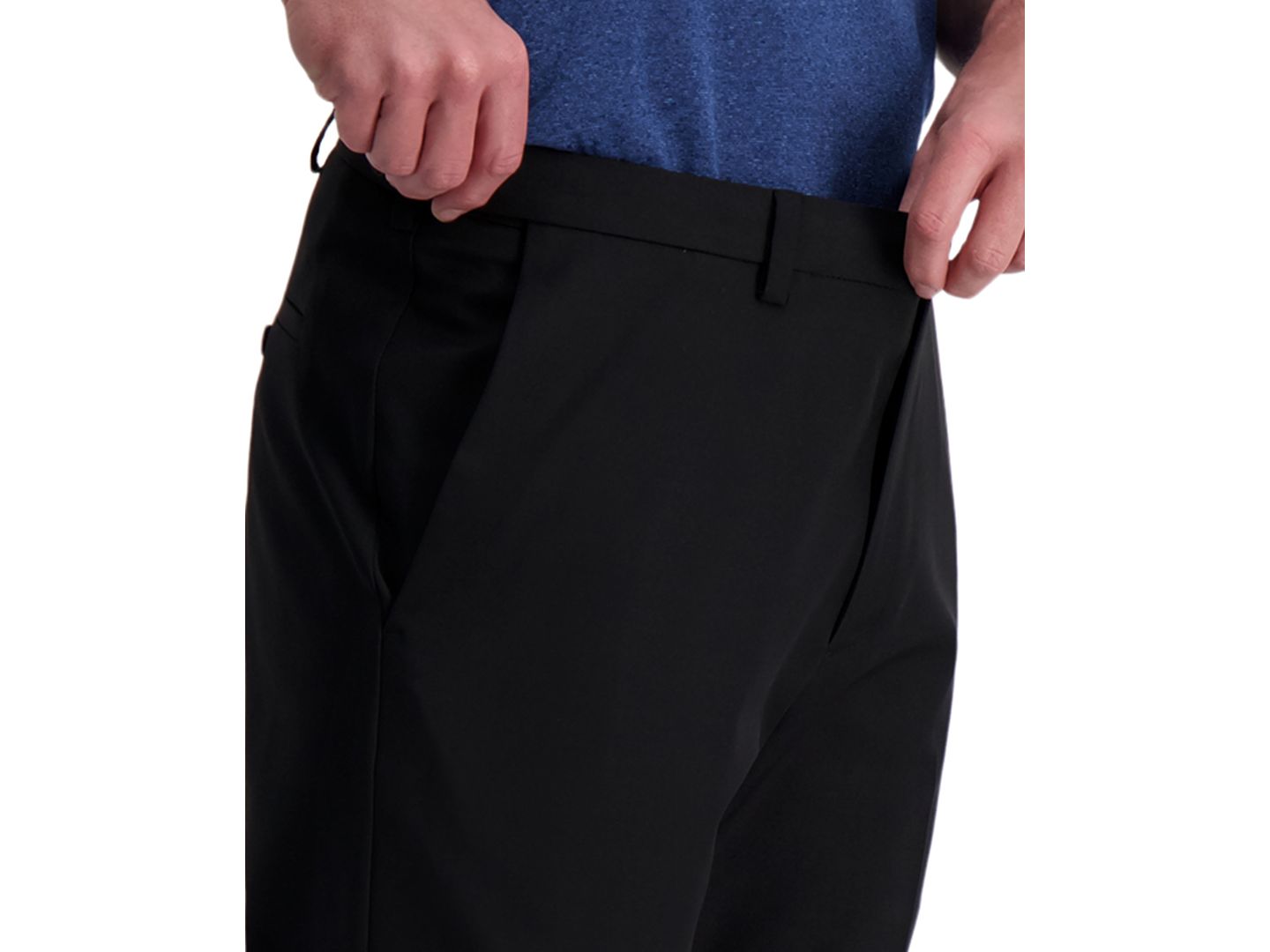Мужские брюки Haggar Cool Right Performance Flex Classic Fit Flat Front Pant, цвет: Чёрный — фото 4