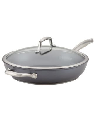 Anolon Accolade 12" Forged Hard-Anodized Nonstick Deep Frying Pan with Lid, Moonstone