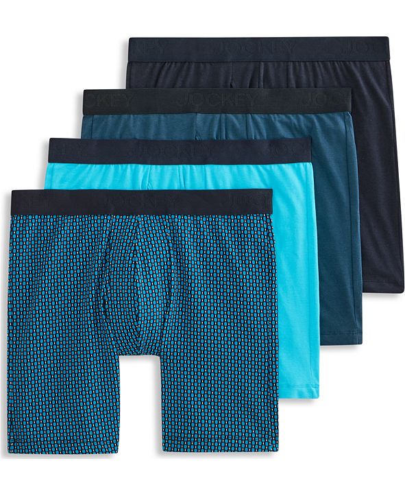 Jockey Men's Flex 365 Cotton Stretch Boxer Brief 4 Pack, Created for