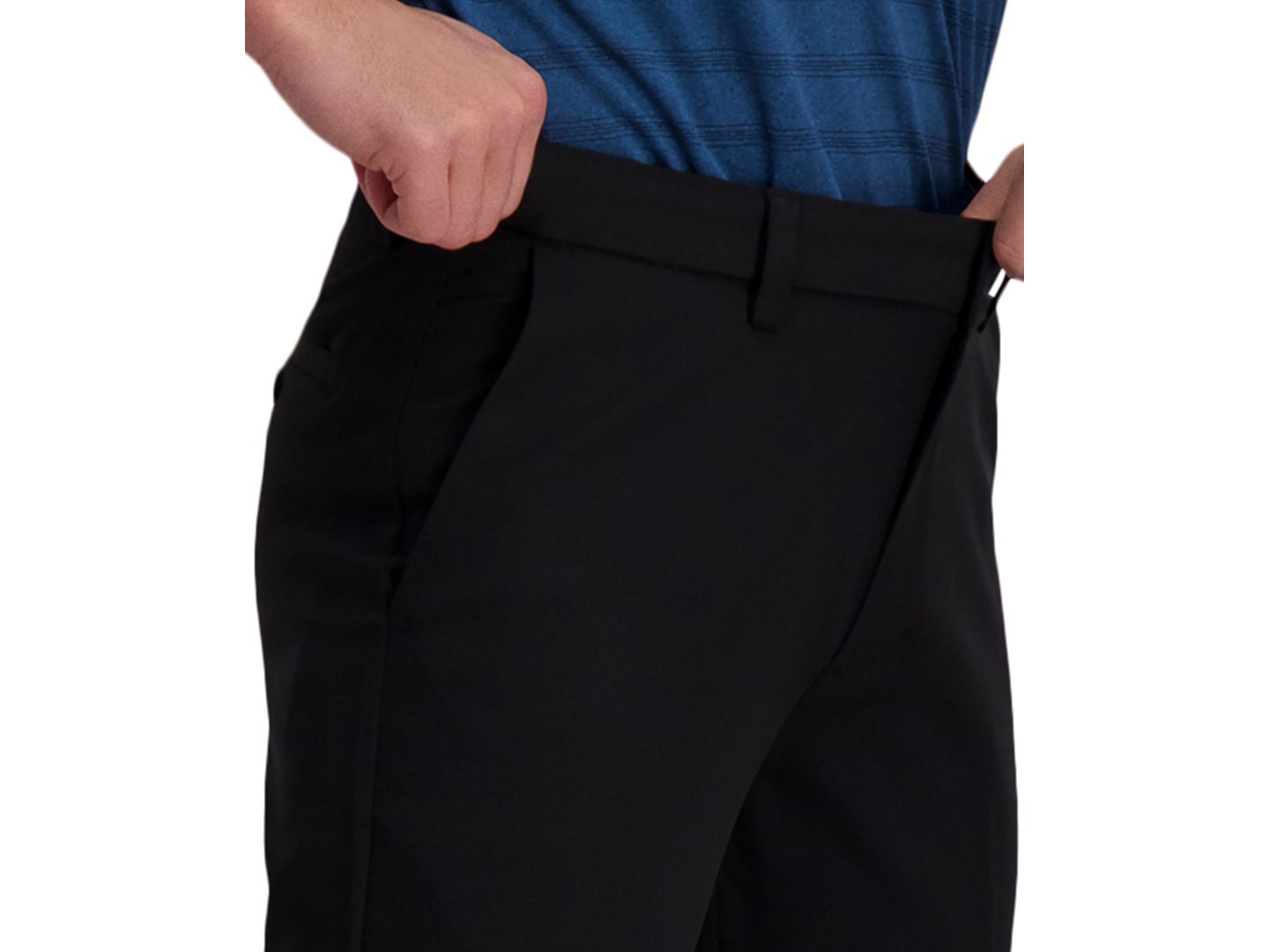 Мужские брюки Haggar Cool Right Performance Flex Slim Fit Flat Front Pant, цвет: Чёрный — фото 4