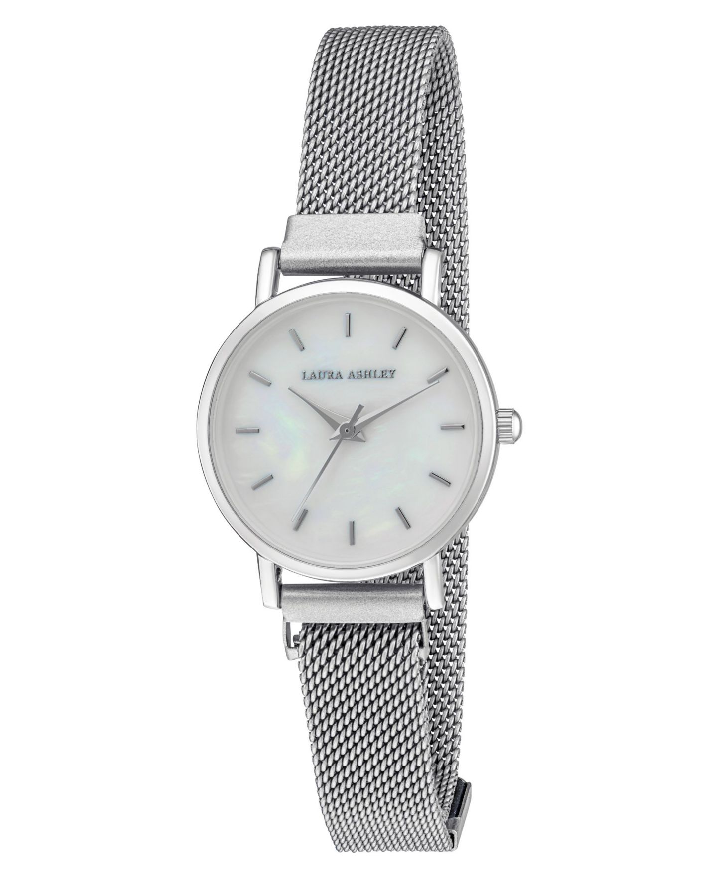 Женские часы Laura Ashley Sleek Silver Tone Alloy Mesh Magnet Bracelet Watch 29mm — фото 1