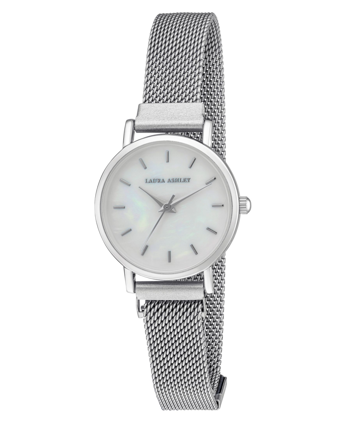 Women's Sleek Silver Tone Alloy Mesh Magnet Bracelet Watch 29mm - Silver
