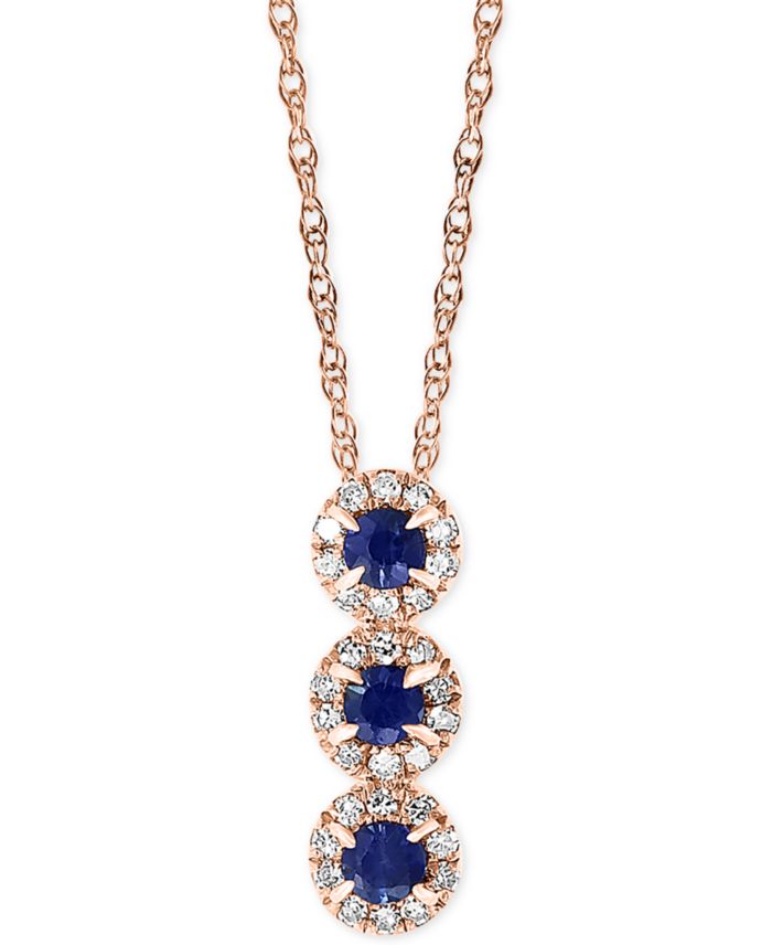 LALI Jewels Sapphire (1/6 ct. t.w.) & Diamond (1/10 ct. t.w.) 18" Pendant