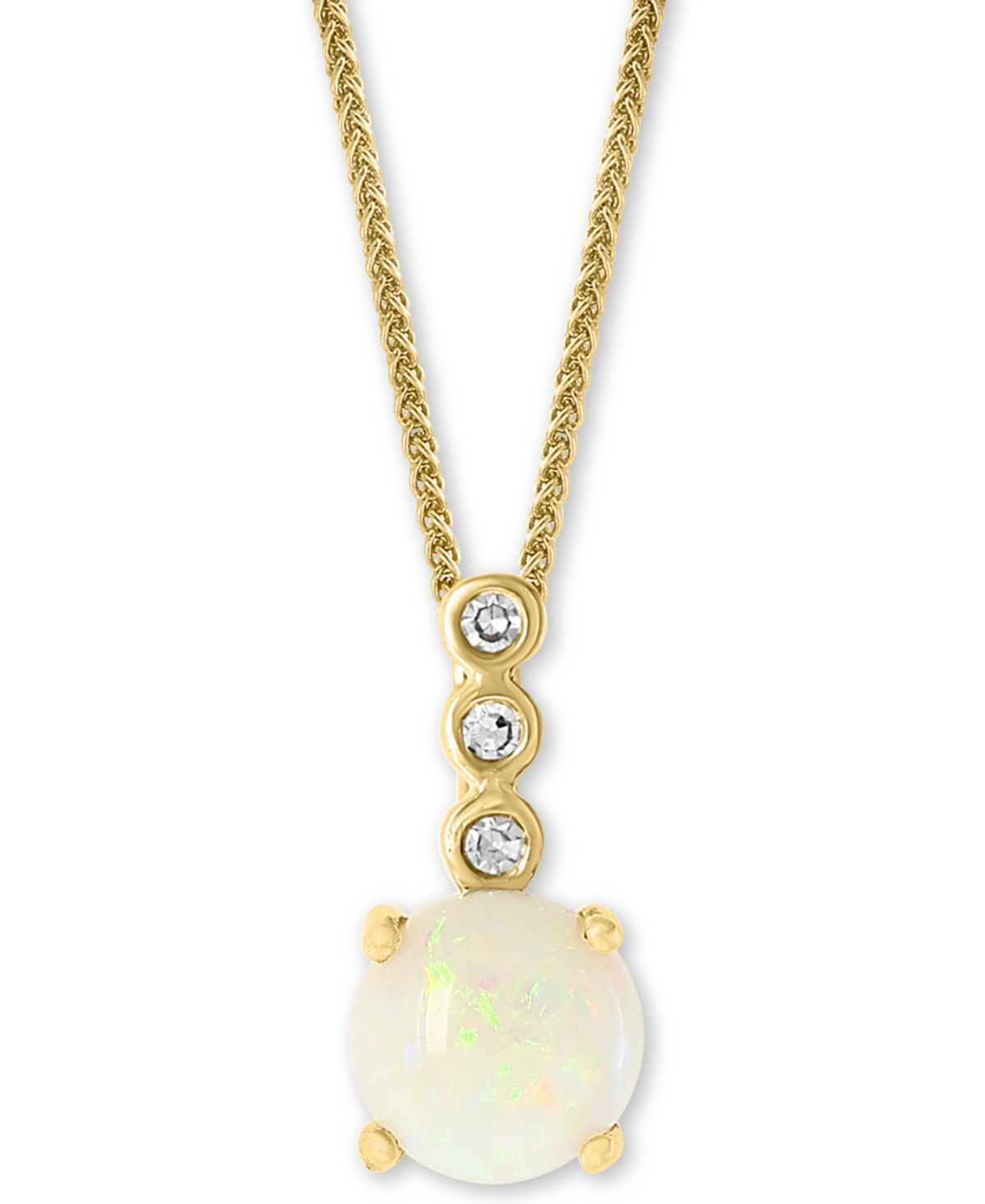Lali Jewels Opal (1/2 ct. t.w.) & Diamond Accent 18" Pendant Necklace in 14k Gold