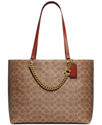 COACH - Coated Canvas Signature Chain Convertible Tote