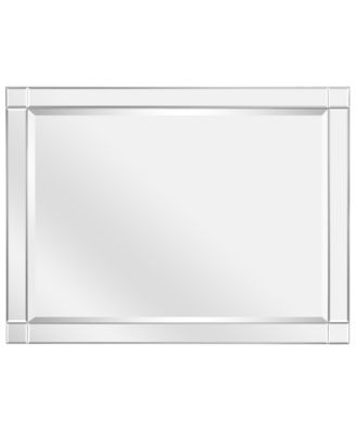 Moderno Squared Corner Beveled Rectangle Wall Mirror, 40" x 30" x 1.18"