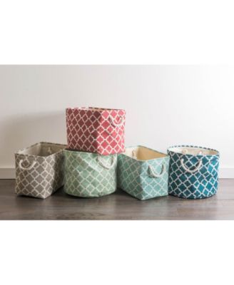 Design Imports Polyester Bin Lattice Rectangle Medium