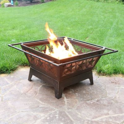 Outdoor Camping or Backyard Steel Northern Galaxy Fire Pit with Cooking Grill Grate, Spark Screen, and Log Poker - 32"