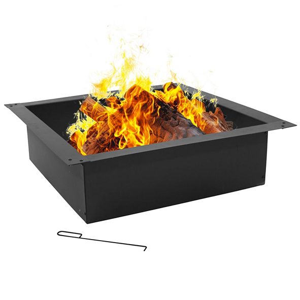Sunnydaze Decor Large Square Fire Pit Ring Insert DIY Fire ...