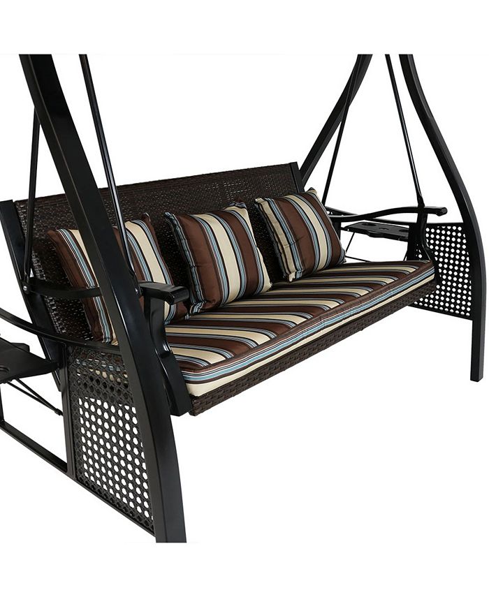 Sunnydaze Decor 3Seat Deluxe Outdoor Patio Swing with Canopy Macy's