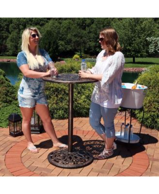40"H Cast Iron Base and Cast Aluminum Tabletop Round Bar-Height Table