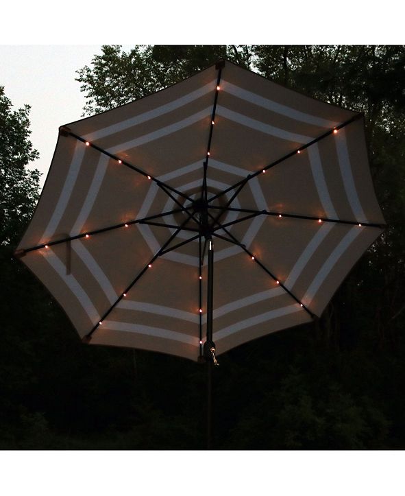 Sunnydaze Decor 9' Outdoor Patio Umbrella with Solar Lights and Tilt or