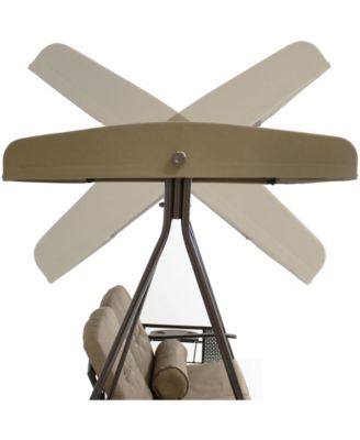 Sunnydaze Decor Outdoor Porch Swing 2-Person Patio Seater Loveseat with Adjustable Canopy