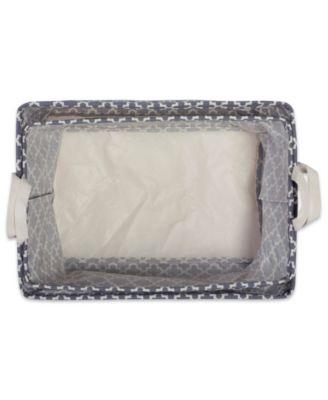 Polyethylene Coated Cotton Polyester Laundry Bin Lattice Rectangle Large Set of 2