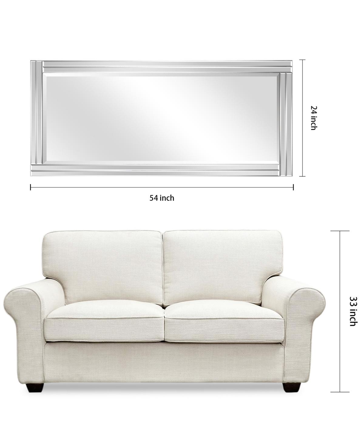 Empire Art Direct Moderno Stepped Beveled Rectangle Wall Mirror, 1.18