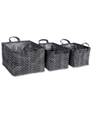 Design Imports Polyethylene Coated Woven Paper 3-Pc Laundry Bin Set