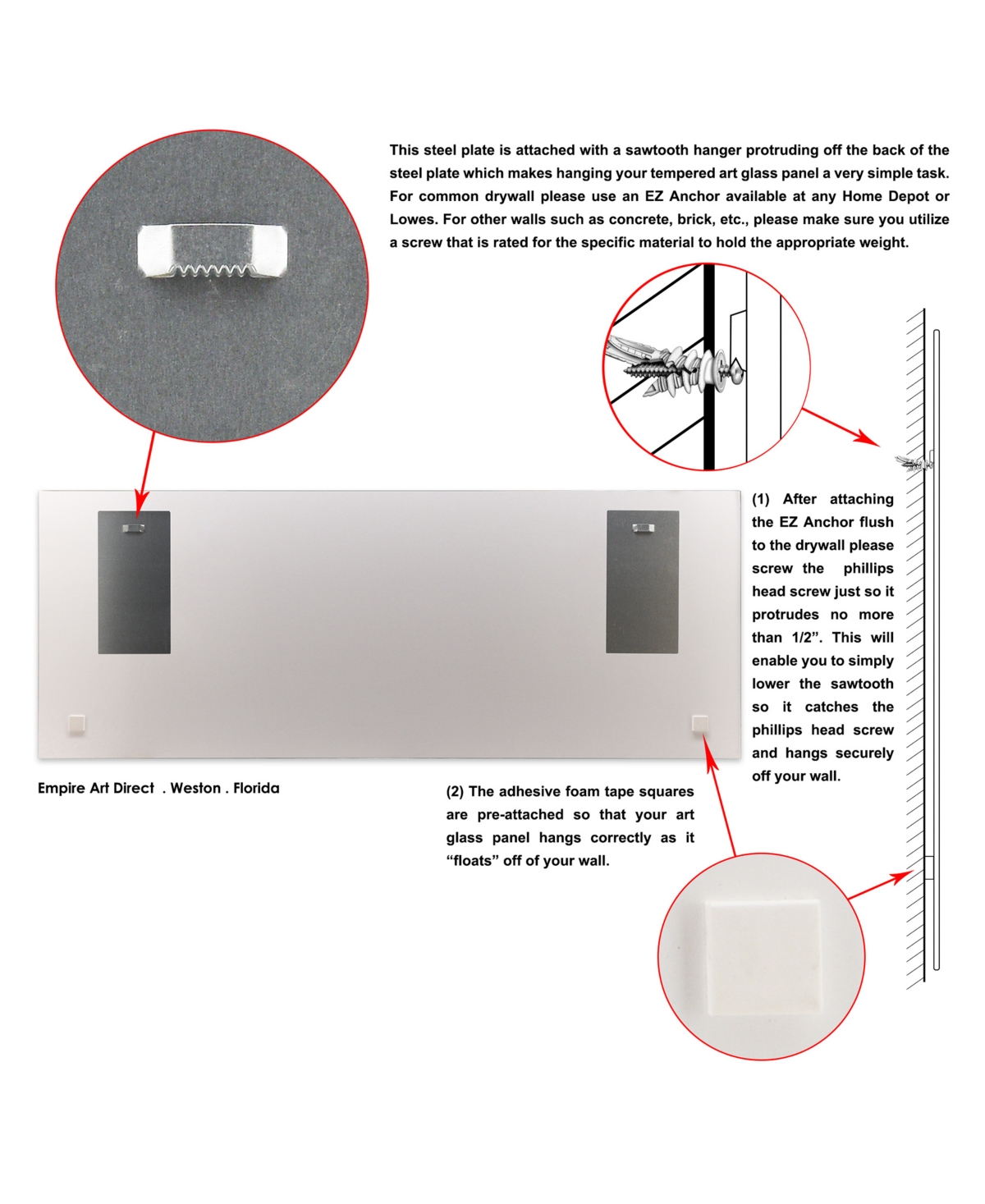 Empire Art DirectWave 1 2 Frameless Free Floating Tempered Glass Panel Graphic Wall Art, 0.2