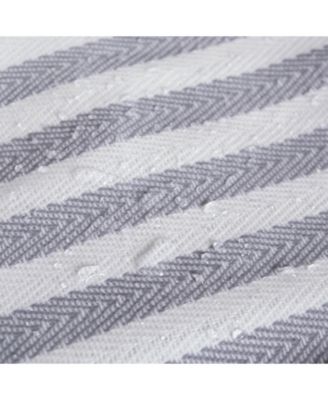 Polyethylene Coated Herringbone Woven Cotton Laundry Bin Stripe Rectangle Set of 3