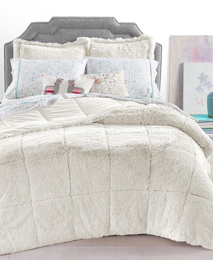 Whim by Martha Stewart Shaggy Faux Fur Full/Queen 3Pc. Comforter Set