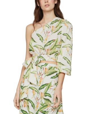 BCBGMAXAZRIA - Tropical-Print One-Shoulder Top