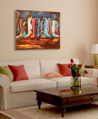 Empire Art Cowboy’s Boots Mixed Media Iron Hand Painted Dimensional Wall Art, 30" x 40" x 2.4"