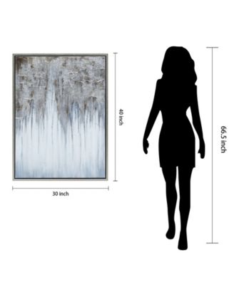 Iceberg Textured Metallic Hand Painted Wall Art by Martin Edwards, 40" x 30" x 1.5"