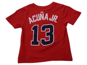 Nike Atlanta Braves Kids Ronald Acuna Name and Number Player T-Shirt