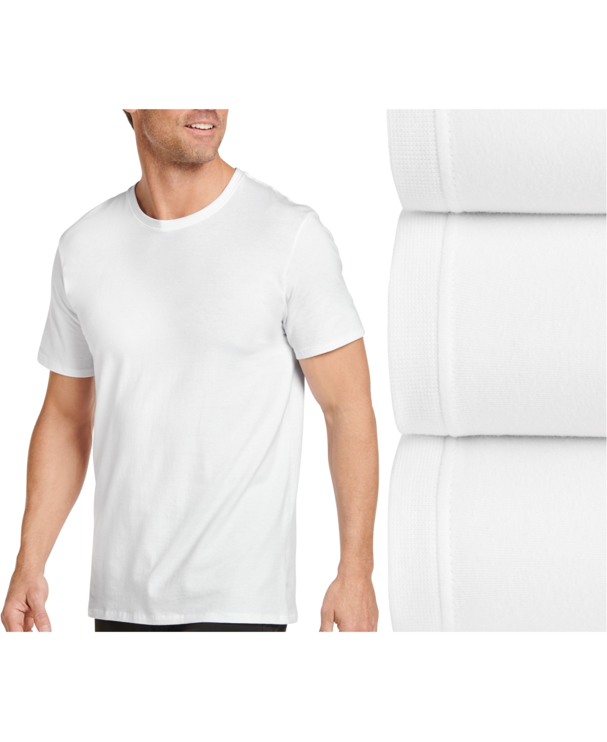 Men's 3-Pk. Stretch Crewneck T-Shirts - White