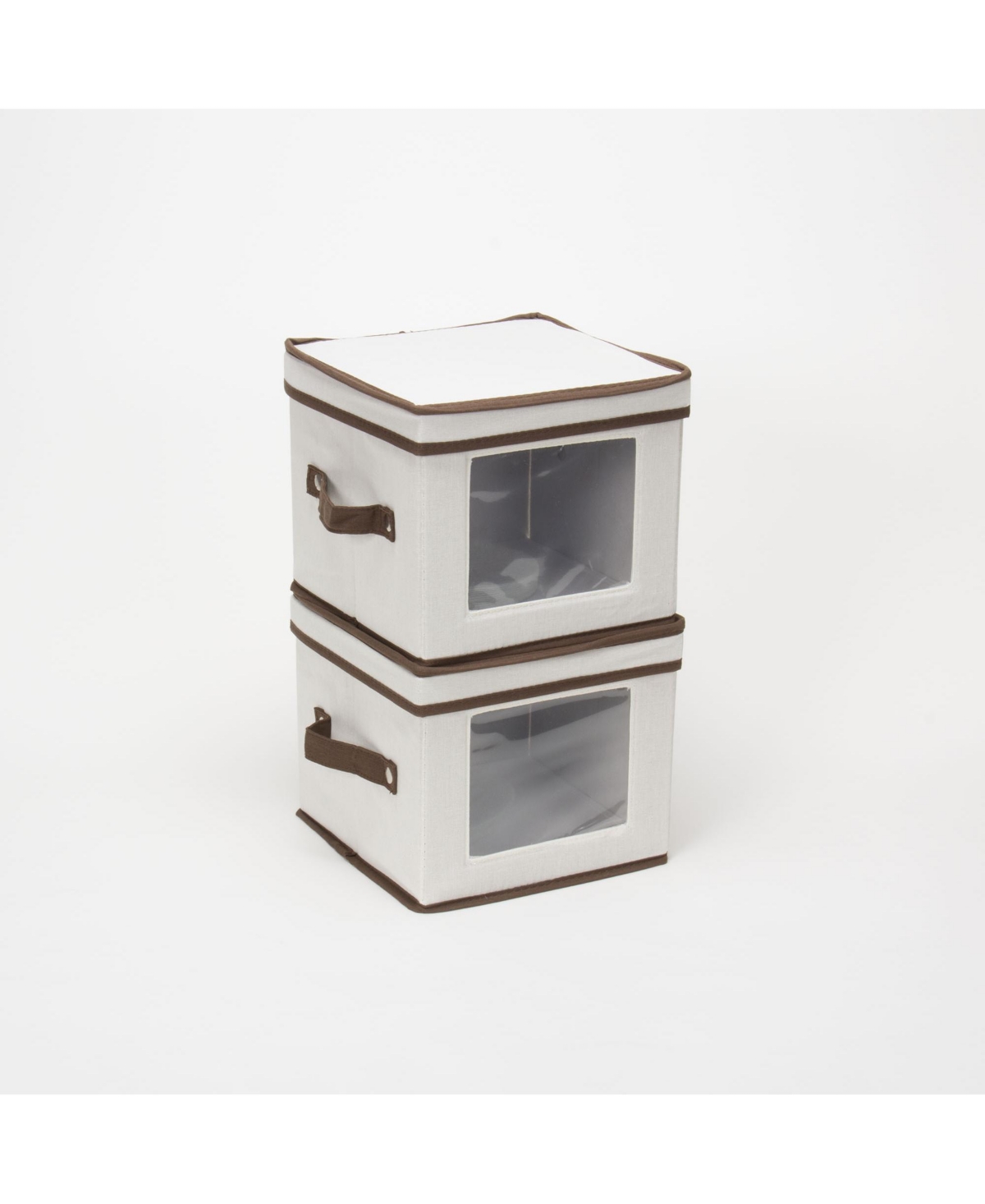 HOUSEHOLD ESSENTIALS CHINA PLATE STORAGE BOX, SALAD PLATE STORAGE, WINDOWED PANEL, STACKABLE AND FOLDABLE FRAME, HANDLES  