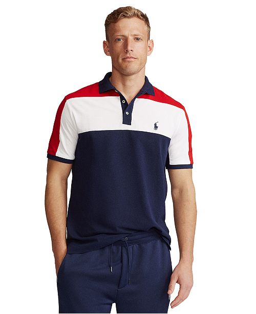 Polo Ralph Lauren Men S Custom Slim Fit Color Blocked Polo Shirt Reviews Polos Men Macy S