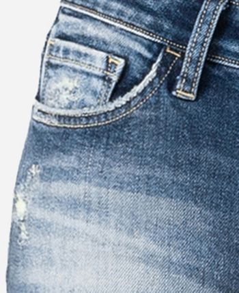 VERVET MID RISE DISTRESSED GREY CROP SKINNY RELEASED HEM