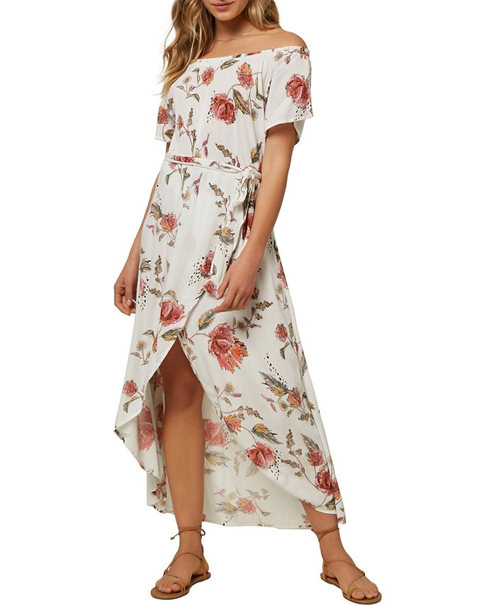 O'Neill Juniors' Conners Off-The-Shoulder Midi Dress - Macy's