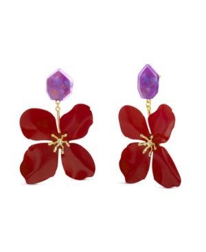 image of Kensie Acrylic Flower Statement Earring
