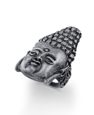 image of T.r.u. by 1928 Pewter Tone Buddha Head Ring