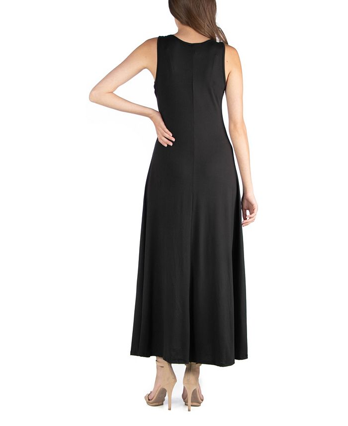 24seven Comfort Apparel Slim Fit A-Line Sleeveless Maxi Dress - Macy's