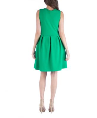 Sleeveless Skater Pleated Mini Dress with Pockets