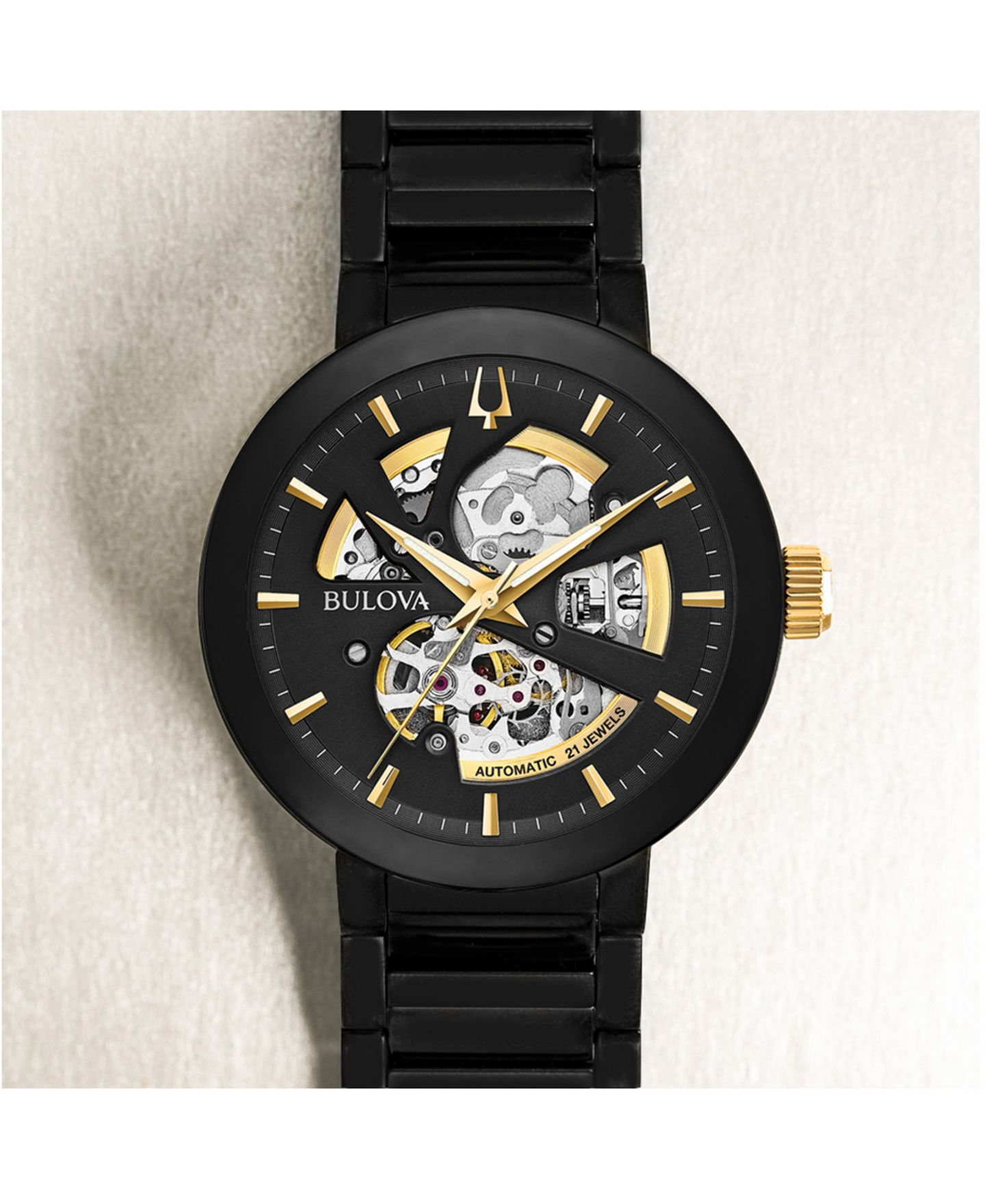 Мужские часы Bulova Futuro Black Stainless Steel Bracelet Watch 42mm — фото 8