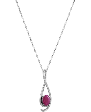 image of Certified Ruby (1 ct. t.w.) & Diamond (1/10 ct. t.w.) 18