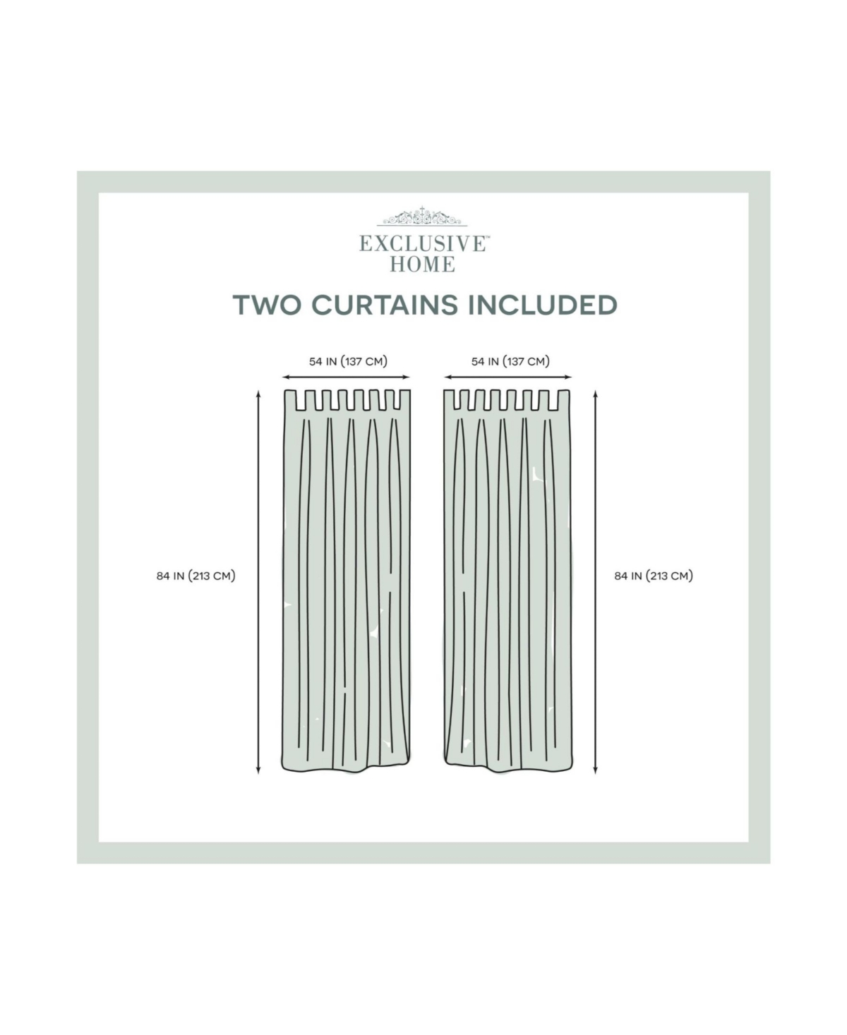 Exclusive Home Curtains Indoor - Outdoor Solid Cabana Tab Top Curtain Panel Pair, 54