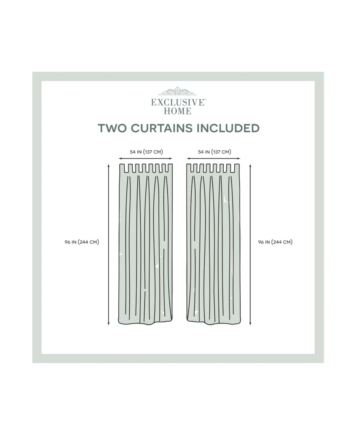 Exclusive Home Curtains Indoor - Outdoor Solid Cabana Tab Top Curtain Panel Pair, 54
