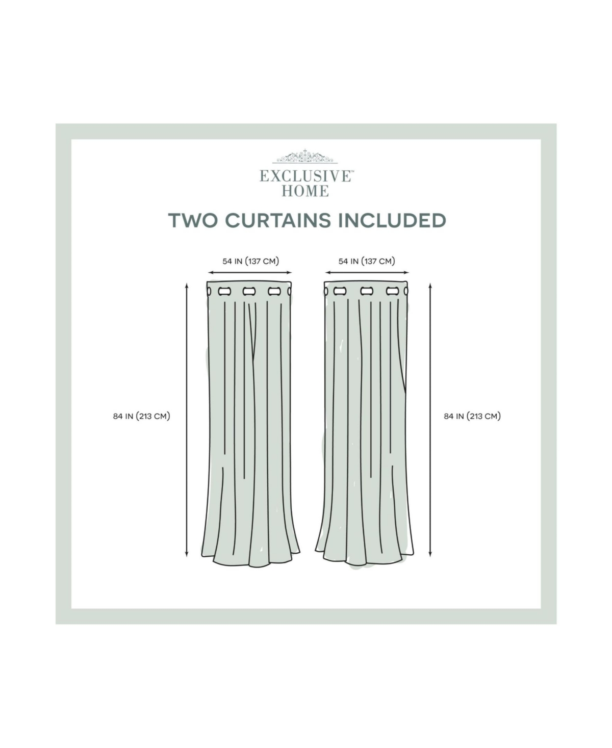 Exclusive Home Curtains Indoor - Outdoor Solid Cabana Grommet Top Curtain Panel Pair, 54
