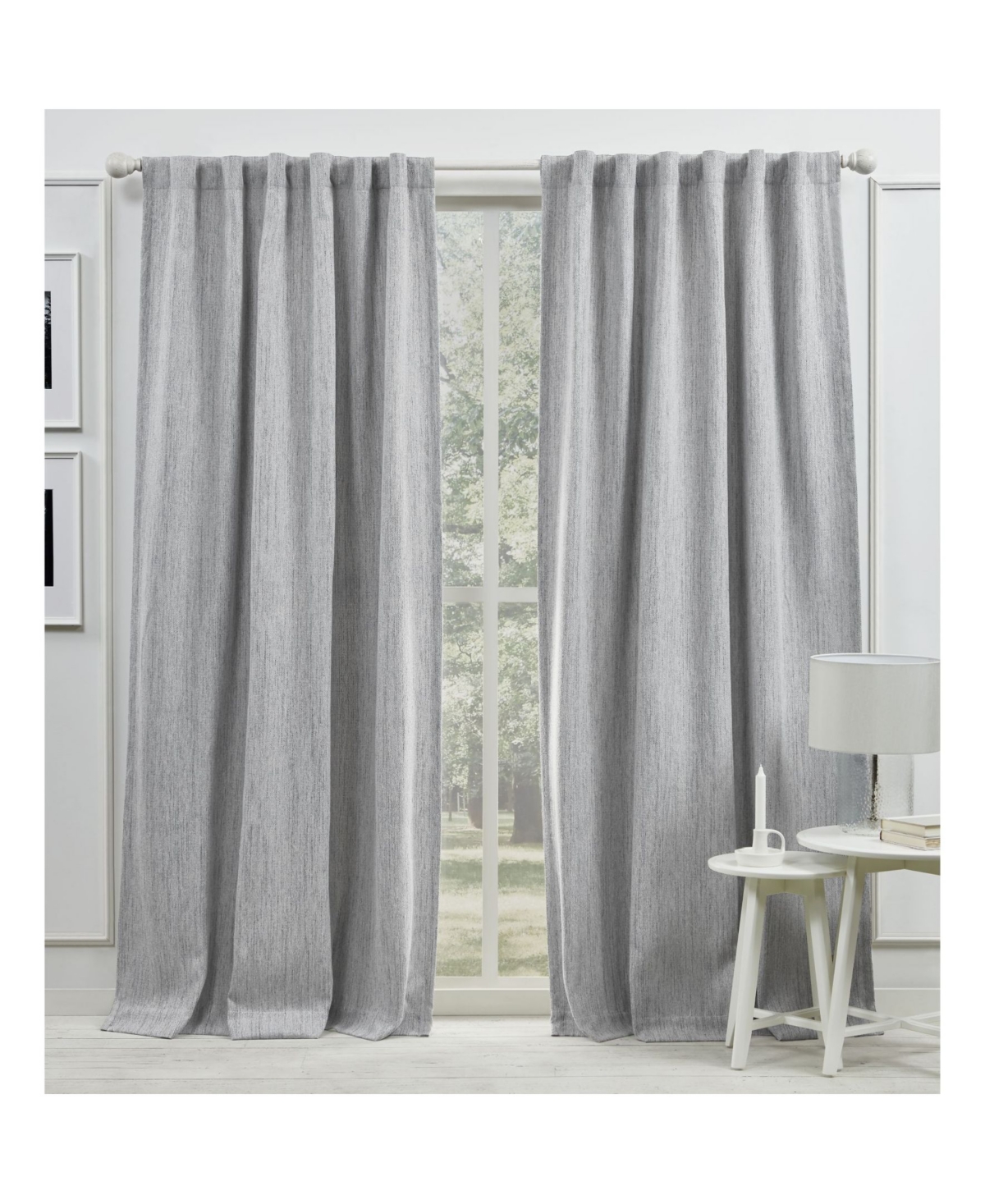 Lauren Ralph Lauren Palisades Room Darkening Back Tab Rod Pocket Curtain Panel, 50" X 108" In Silver-tone