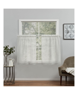 Exclusive Home Curtains Belgian Sheer Rod Pocket Tier Curtain Panel Pair, 26" X 24", Set Of 2 In Silver-tone