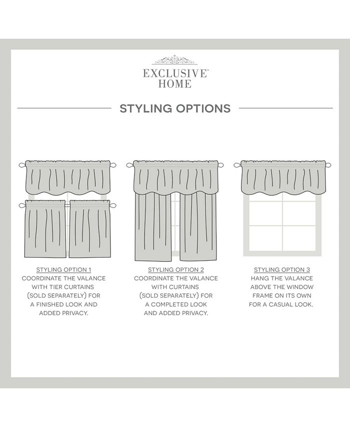 Exclusive Home Curtains Loha Light Filtering Rod Pocket Scalloped