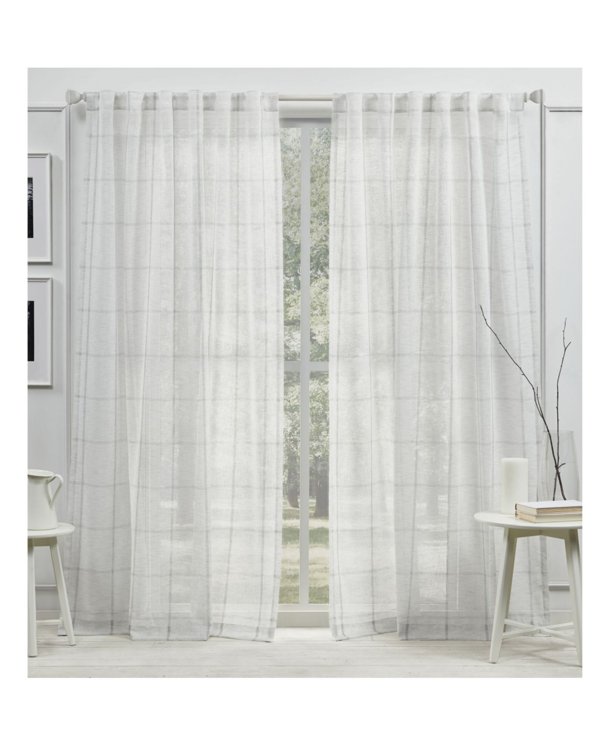 Lauren Ralph Lauren Rubin Back Tab Rod Pocket Sheer Curtain Panel, 54" X 108" In Dark Gray