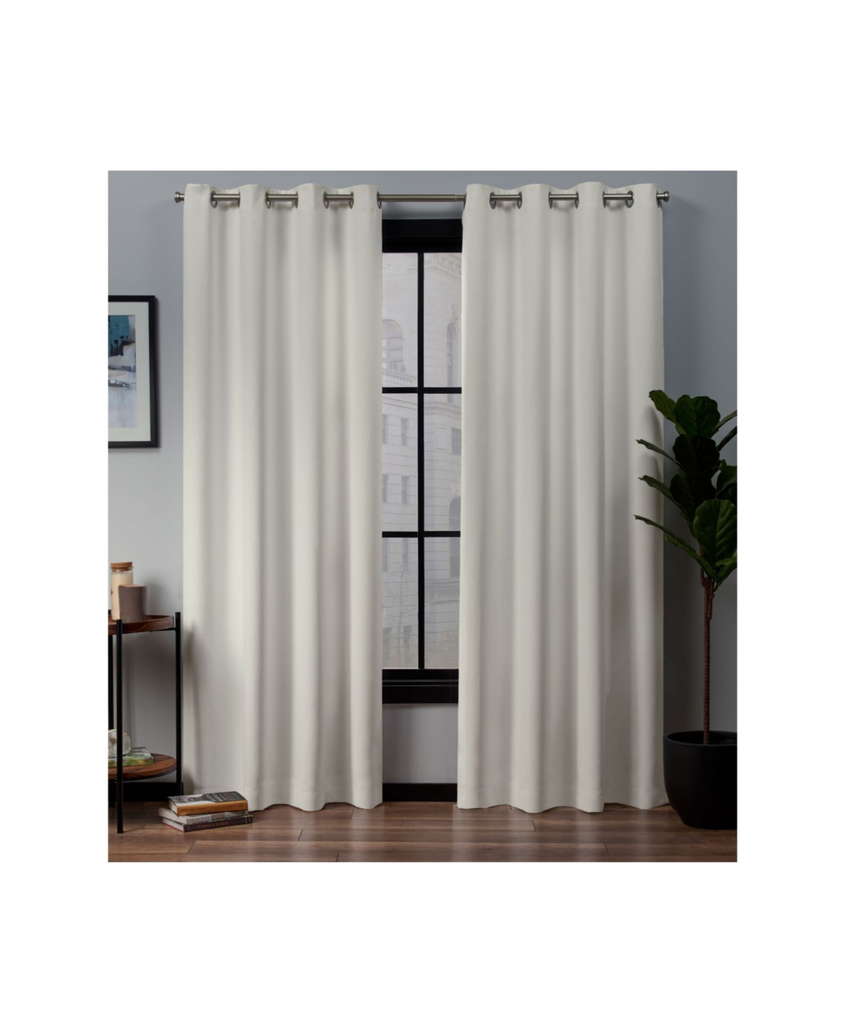 Curtains Academy Total Blackout Grommet Top Curtain Panel Pair, 52" x 108" - Ivory