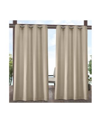 Shop Exclusive Home Curtains Indoor Outdoor Solid Cabana Grommet Top Curtain Panel Pair In Beige