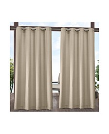 Curtains Indoor - Outdoor Solid Cabana Grommet Top Curtain Panel Pair