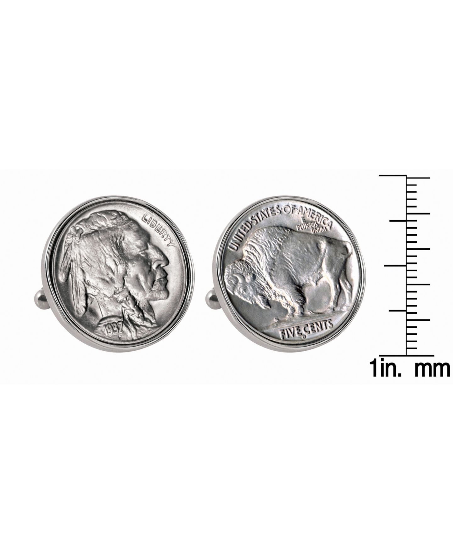 Мужские запонки American Coin Treasures Buffalo Nickel Bezel Coin Cuff Links — фото 2